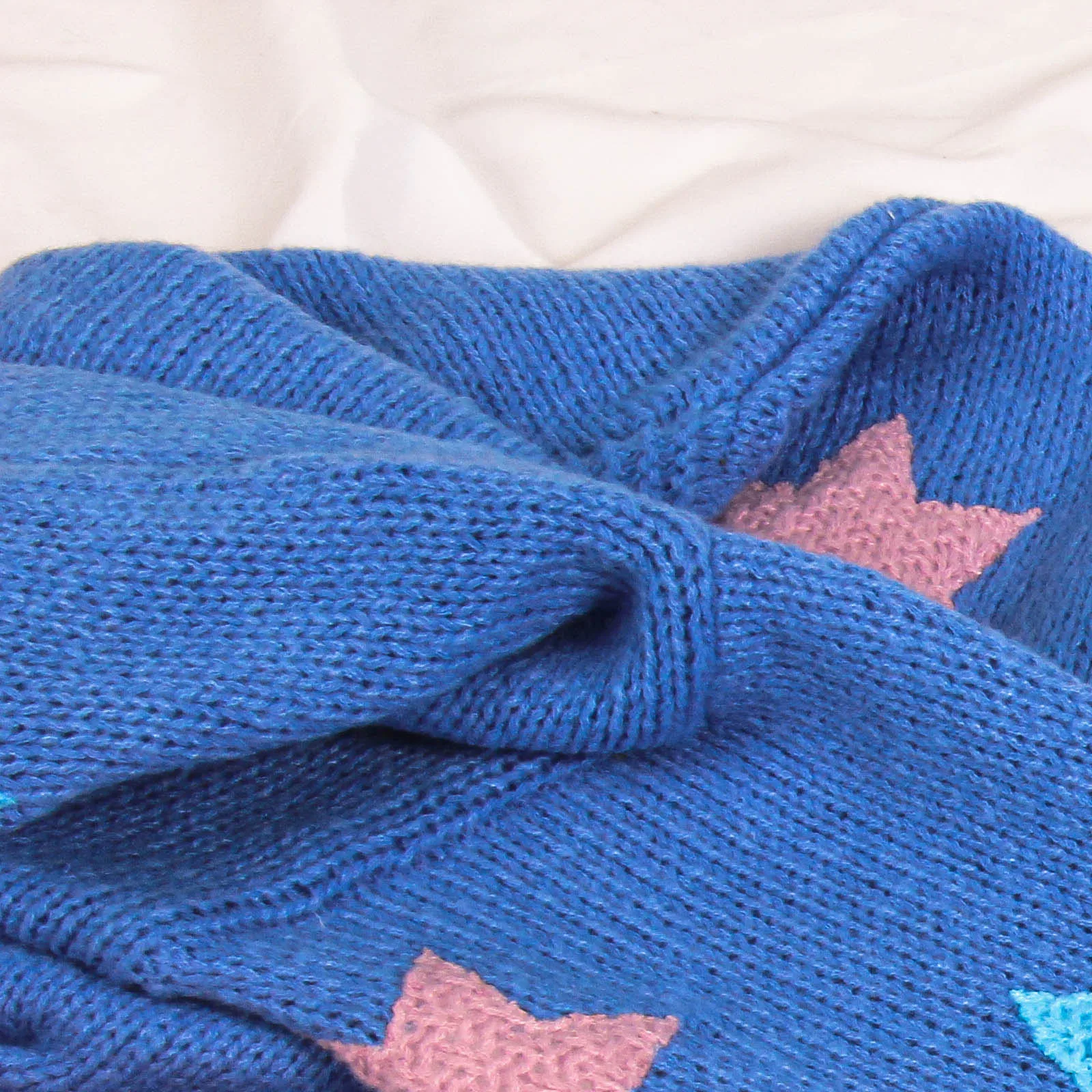 Женский синий шерстяной кардиган Star Moon