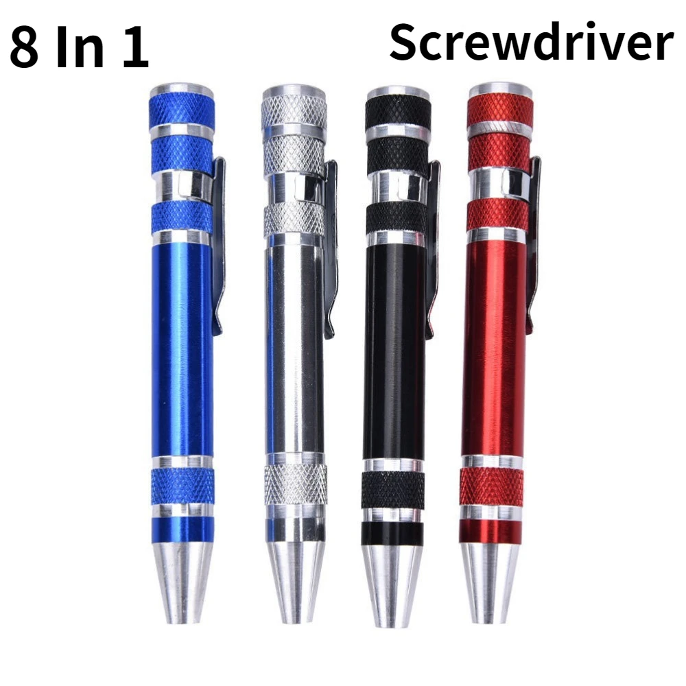 

8 In 1 Pocket Precision Mini Screwdriver Pen Repair Tool Kit Multifunction Aluminum Mobile Phone Repairing Screwdriver Hand Tool