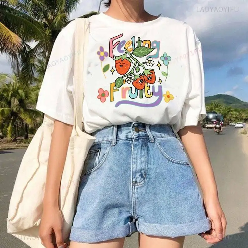 Футболка унисекс хлопковая с принтом ярко-фруктовая