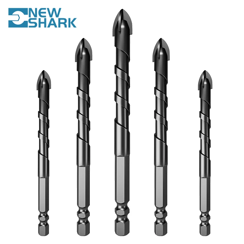 

NewShark 4/5/6/8/10/12 мм Крест Шестигранная плитка сверла для стекла керамики бетонного отверстия Открыватель из твердого сплава Треугольные элект...