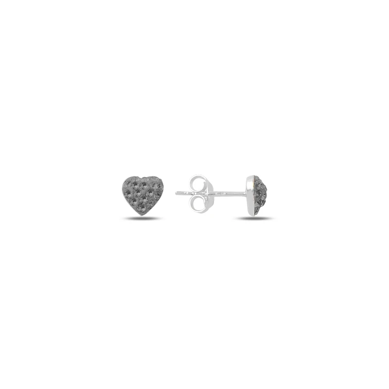 

Silver 925 Sterling Heart Zircon Stone Earrings