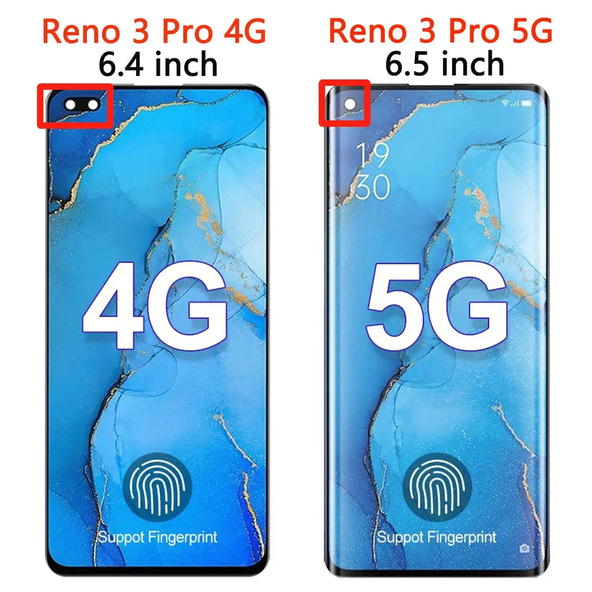 New Original reno3 pro Display For OPPO Reno 3 Pro 4G CPH2035 CPH2036 Reno 3 Pro 5G CPH2009 LCD Touch Screen Digitizer Assembly enlarge