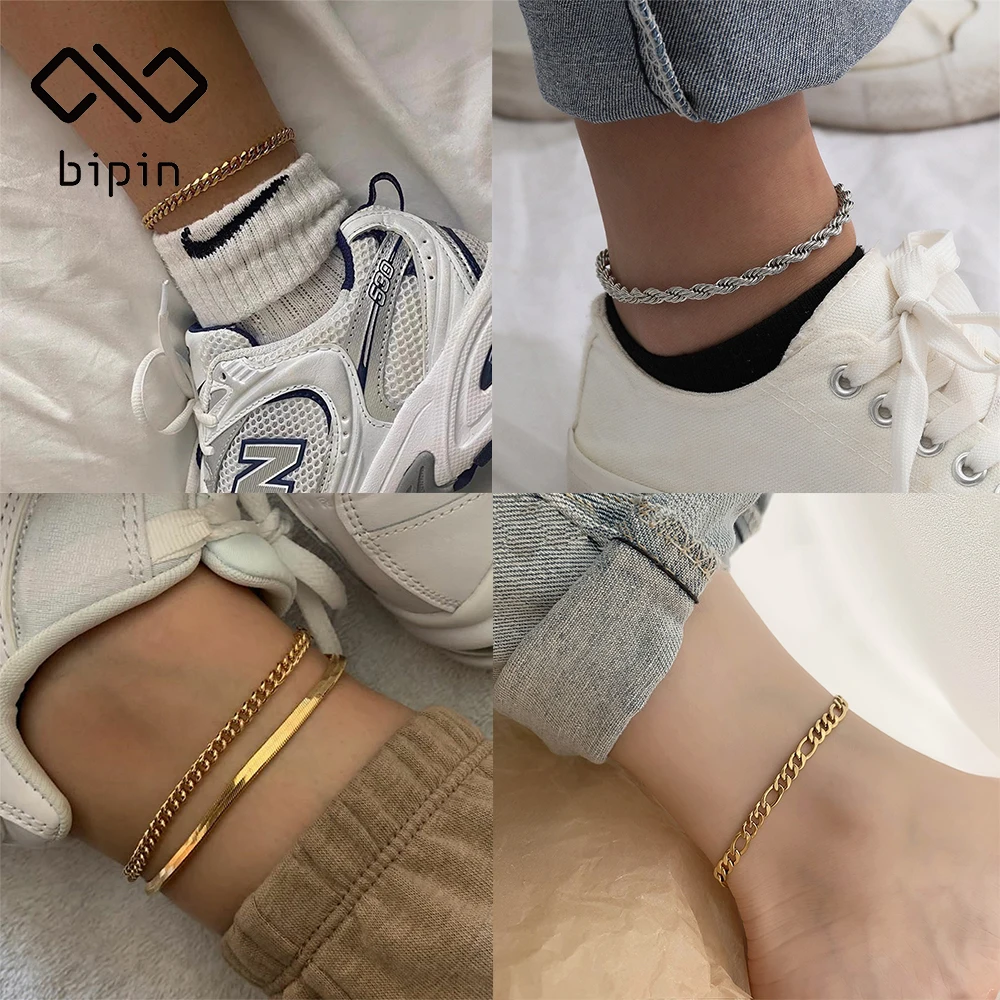 

Bipin Adjustable Beach Anklet For Women Stainless Steel Snake Chain Anklet Jewelry For Friend Gift