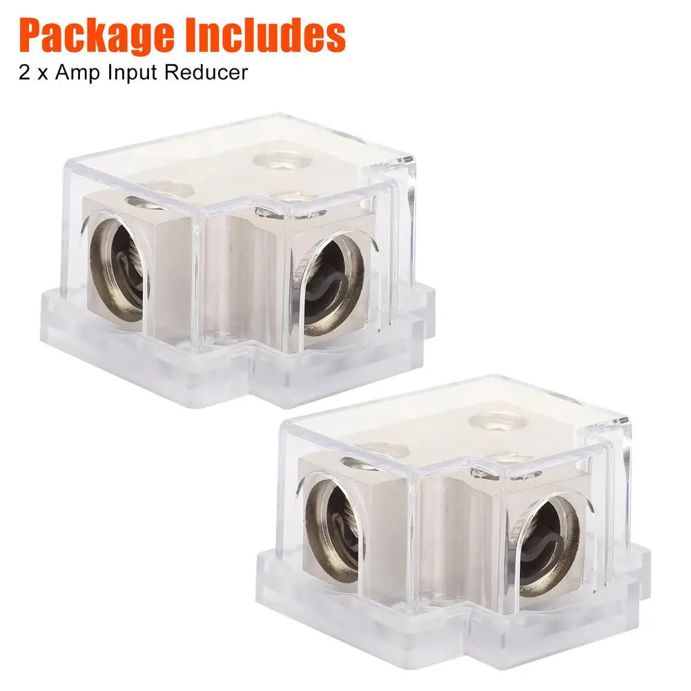 

2pcs Car Audio Fuse Holder 1/0 Gauge Input To 2 X 1/0 Gauge Output Amplifier Power Ground Distribution Block