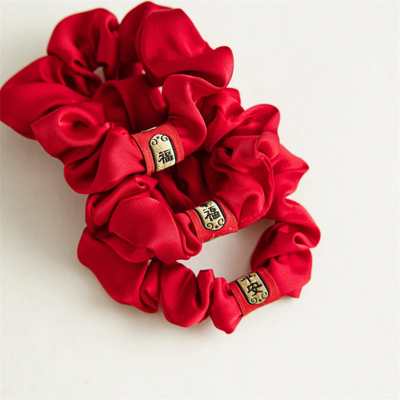 

Fashion New Cherry Red Series Bow Lattice Hair Rope Scrunchies Ponytail Holders Hair Clip Women Hair Accessories Headwear