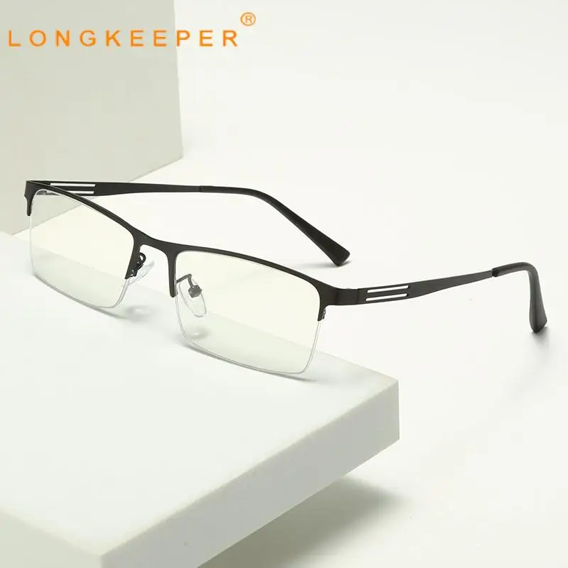 

Longkeeper Anti-Blue Light Glasses Men Women Half Frame Configurable Glasses Frame Eyeglasses Computer Lenses Square Goggles