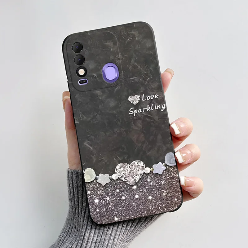 Чехол для Tecno Spark 8 чехол Spark8 Pro KG8 с милым любовным сердцем Мягкая силиконовая