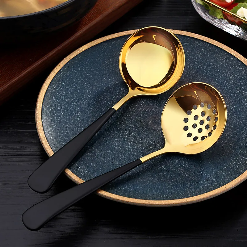 

Highly Quality 304 Stainless Steel Spoon Large Soup Spoon Ladle Colander Service Dessert Spoon Kitchen Dinner Tableware