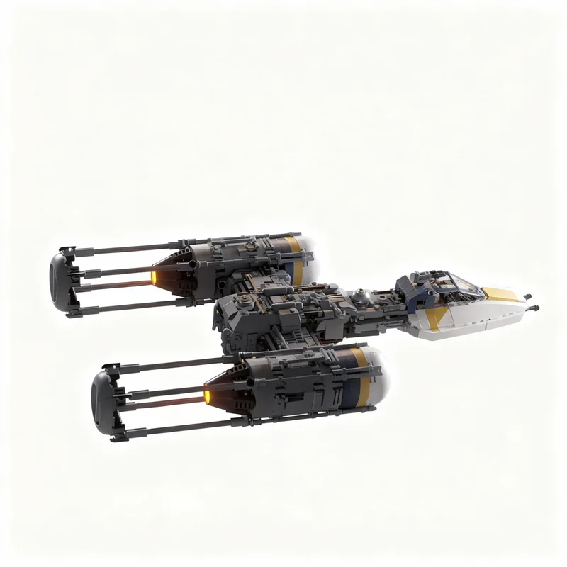 Фото 1270 деталей MOC PiXEL-DANs BTL-A4 YWING VERSION 2 - модификация в стиле UCS, масштаб минифигурок, модель звездной битвы, конструктор, игрушка для самостоятельной сборки. №2