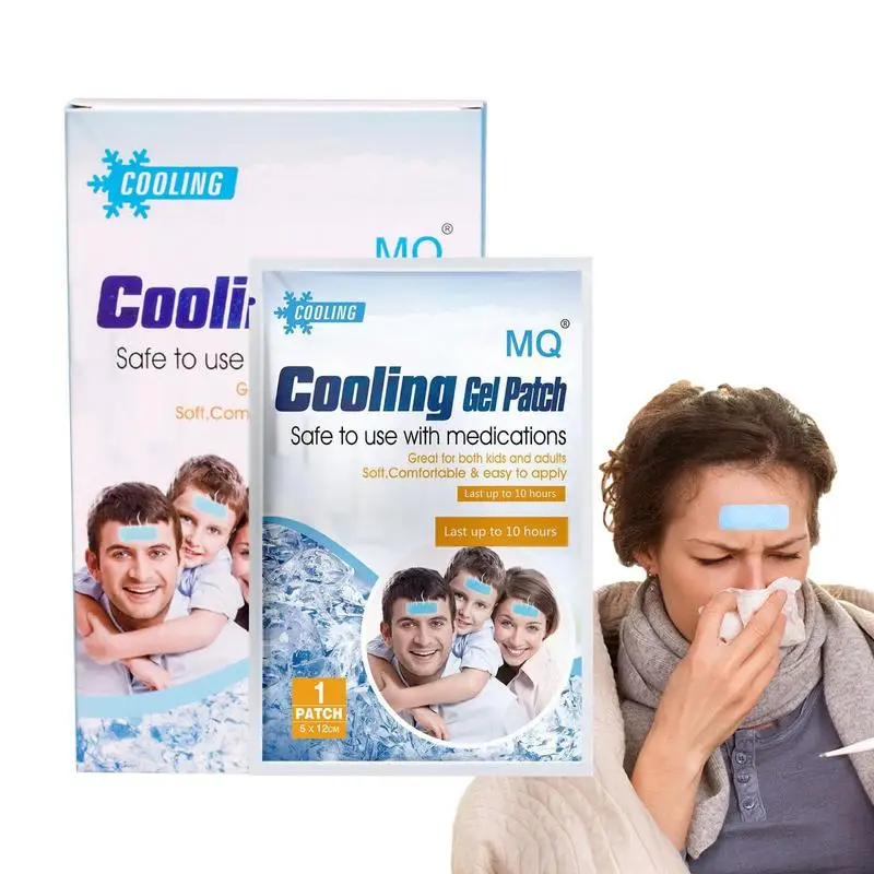

Cooling Gel Patch Fever Forehead Strips Cooling Patch Cooling Gel Pads For Fatigue Sunstroke Portable Kid Fever Patches For