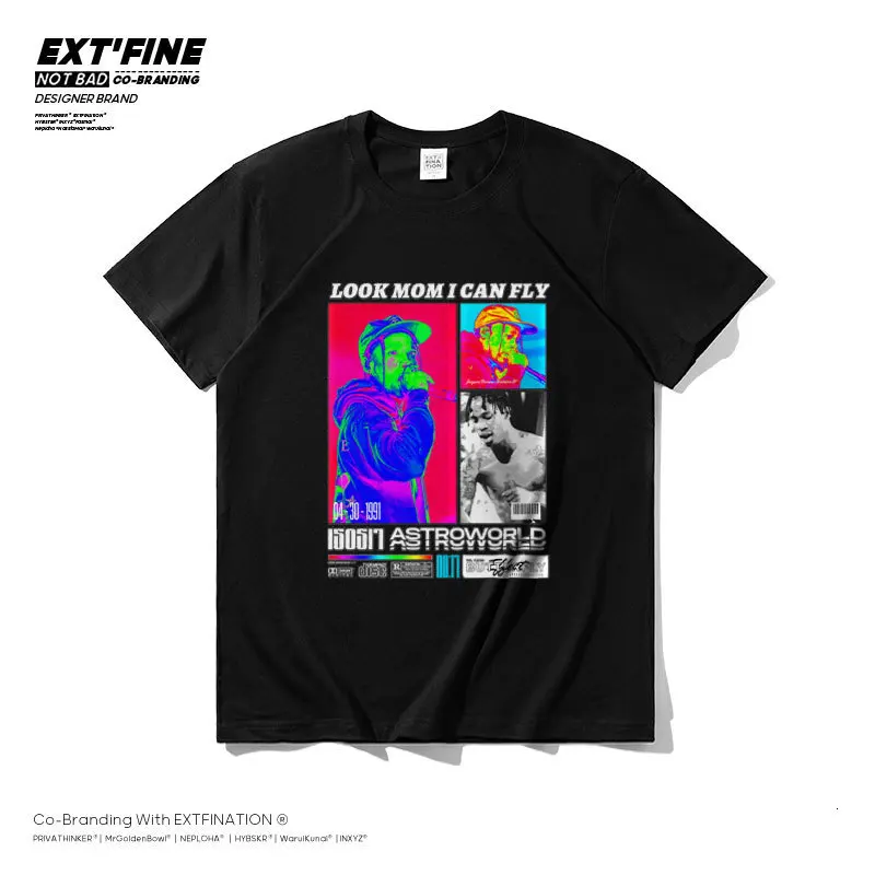 

Футболка ExtFine мужская с принтом Astroworld, хлопковая тенниска с короткими рукавами в стиле хип-хоп, модная уличная одежда, лето