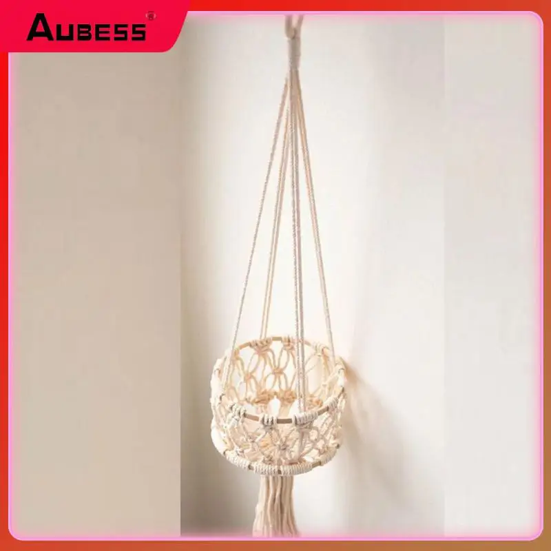 

Hand-woven Cotton Rope Flower Pot Hanging Basket Decoration Storage Basket Gardening Plant Decoration Hanging Rope Flower Pot