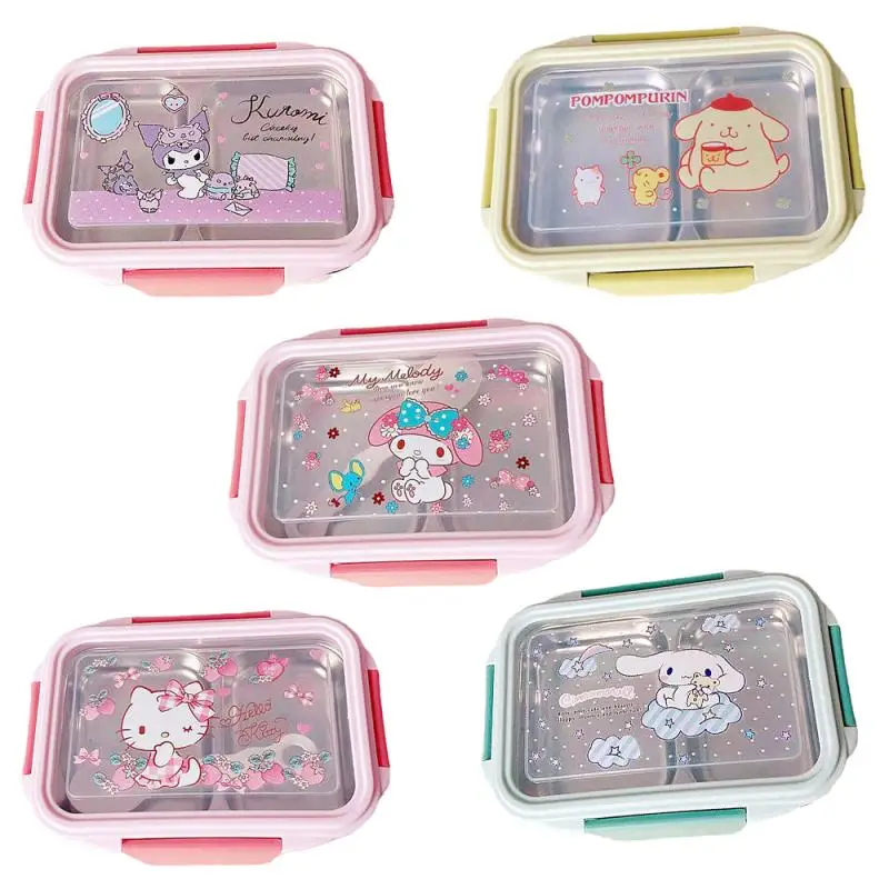 

Kawaii Sanrios Hellokittys My Melody Cinnamoroll Kuromi Purin Xo Littletwinstars Cute Cartoon Anime Square Insulated Lunch Box