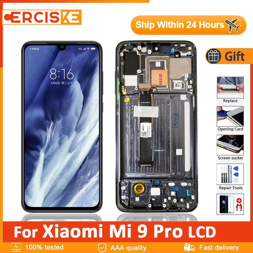 

ЖК-дисплей Super AMOLED для Xiaomi Mi 9 Pro с сенсорным экраном 6,39 дюйма, дигитайзер в сборе с рамкой для MI9 Pro, ЖК-дисплей, оригинал