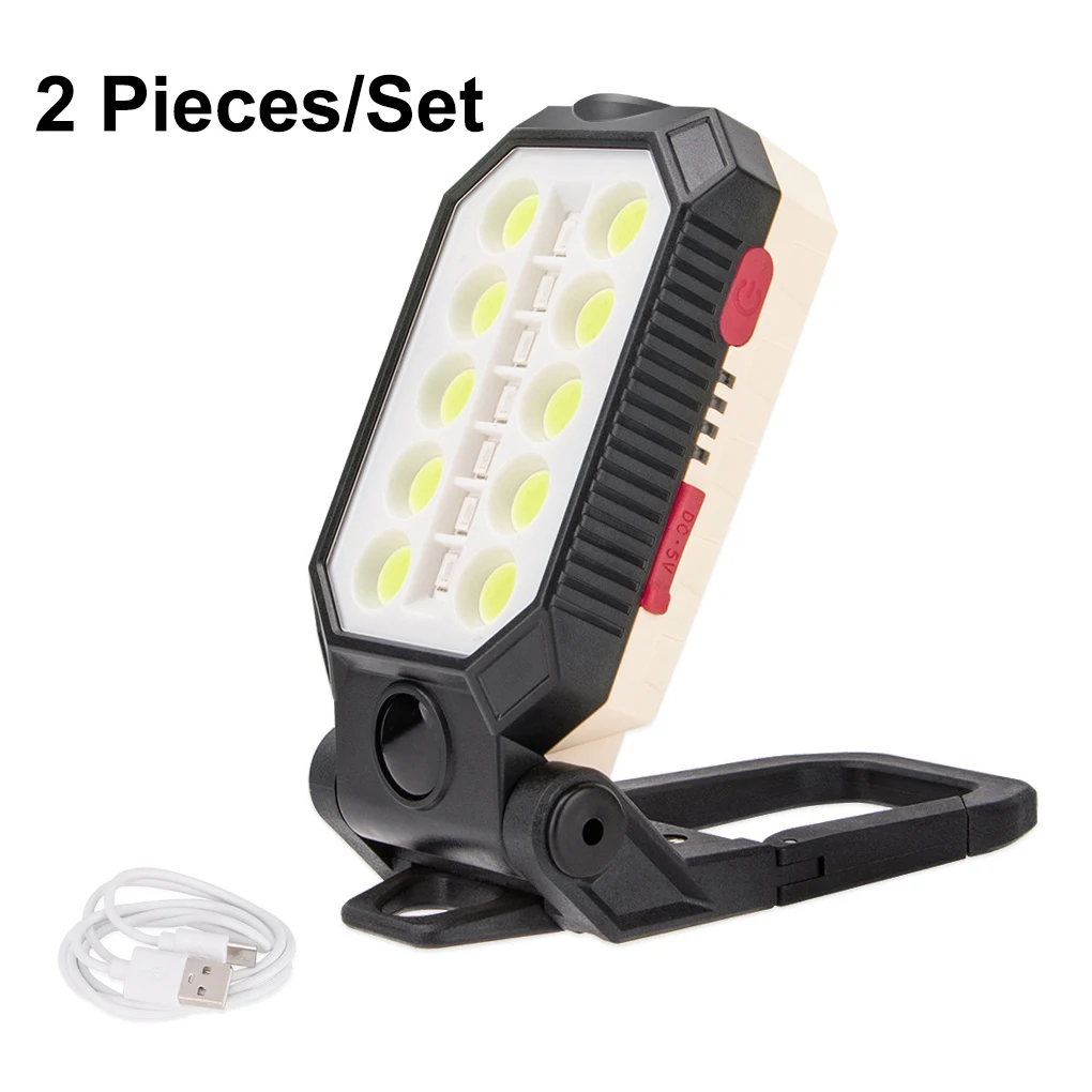 

Flashlight 4-gear Rotary LED Worklight ABS Torch Rechargeable Handheld Lamp Outdoor Accessory for Night Camping Hiking Fishing