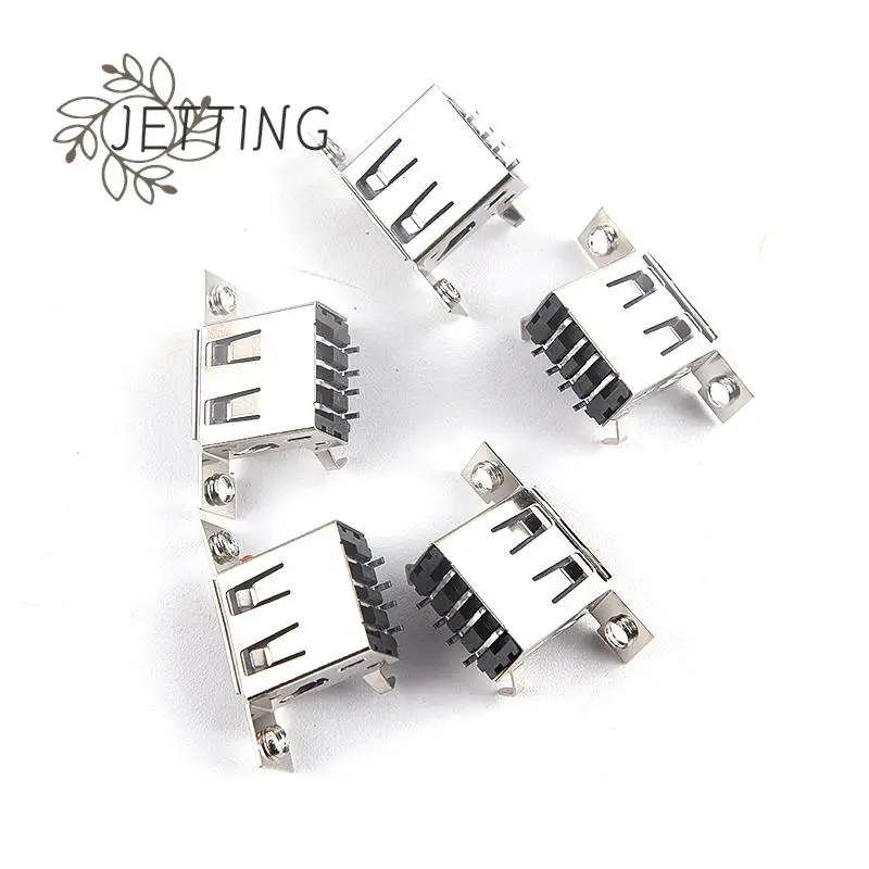 

5Pcs Micro USB 2.0 Female Jack 4Pins USB Port Dock Connector Tail Charging Socket With Screw Holes