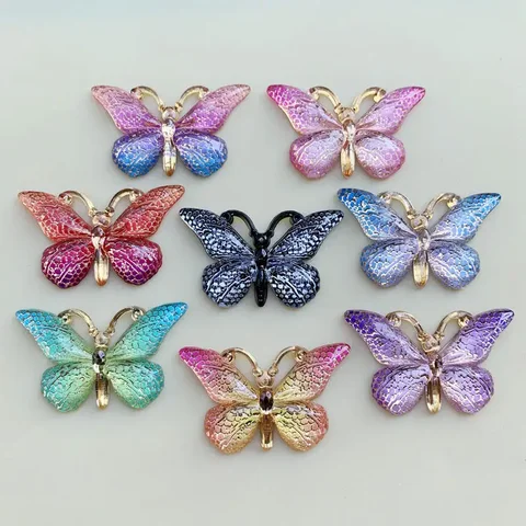 DIY 10pcs 23*38mm colorat fluture pe spate spate și aplicații accesorii de bricolaj de bricolaj de bricolaj --b27