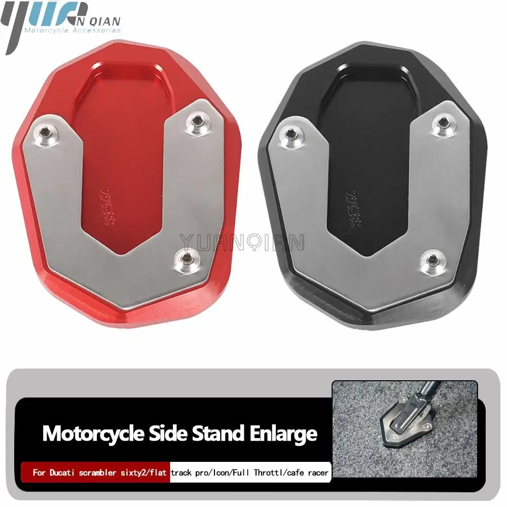 

Motorcycle Accessories For Ducati Scrambler Sixty2/flat track pro/Icon CNC Side Kickstand Side Stand Extension Plate Enlarge Pad