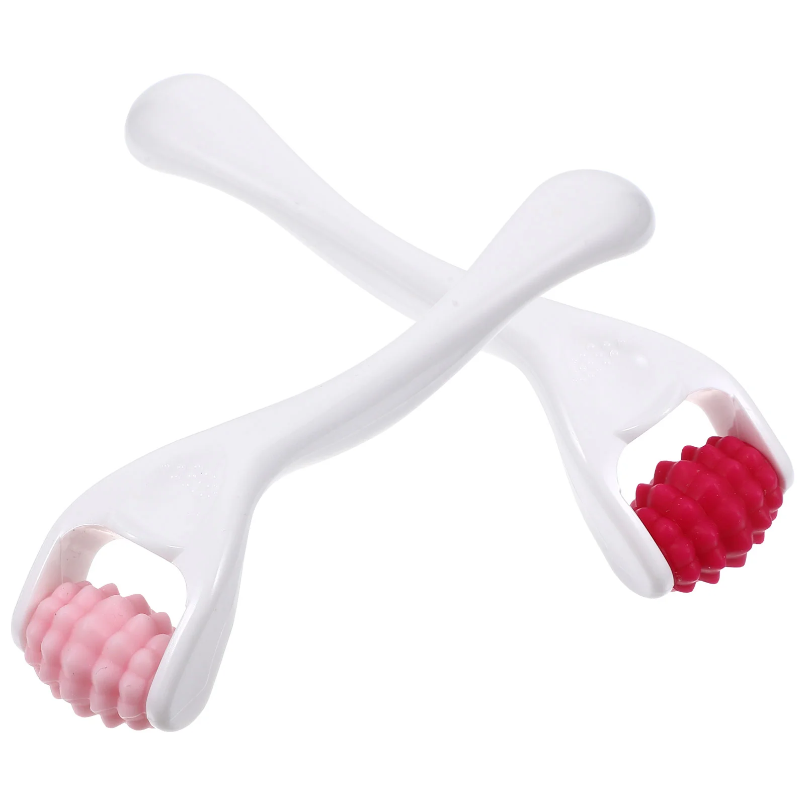 2 шт. валик для лица силиконовый крем глаз массажная палочка мини-красота (розовый