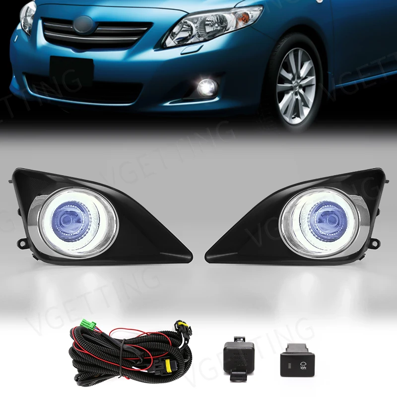 Фото Светодиодные противотуманные фары для Toyota Carolla Altis 2008 2009 2010 DRL дневные ходовые огни Angel Eyes передний бампер красный синий желтый белый 12 В №3