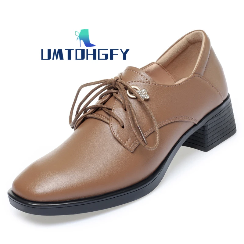 

Женские туфли из натуральной кожи, на среднем каблуке, Размеры 35-42