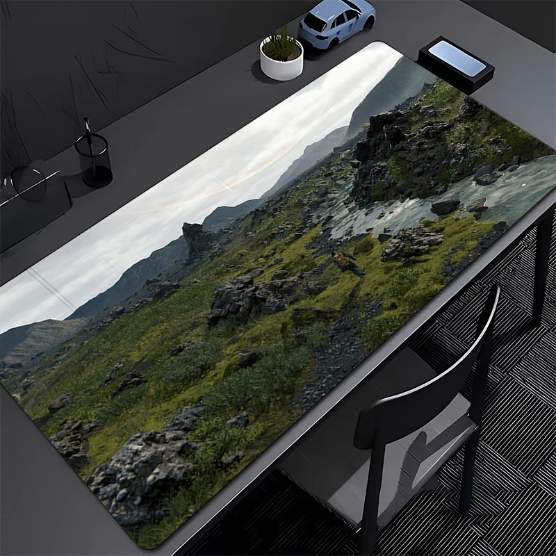 Фото Коврик для мыши в стиле аниме, офисный ПК Death Stranding 2, геймерский расширенный настольный коврик для мыши, игровые аксессуары для ноутбука, коврик для мыши, резиновый коврик для клавиатуры №2