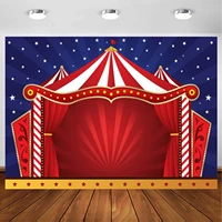 Circus Stage Red Curtain Photography Backdrop Carnival Night Party Decorations Baby Shower Photo Background Cake Table Banner