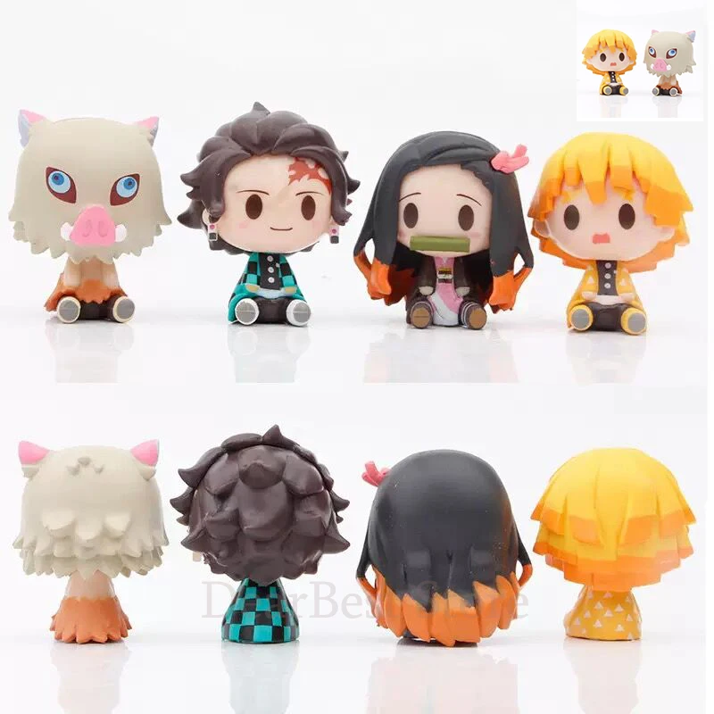 

NEW 4Pcs/Set Demon Slayer Kamado Tanjirou Nezuko Agatsuma Zenitsu Action Figure Anime Model PVC Statue Collectible Toy