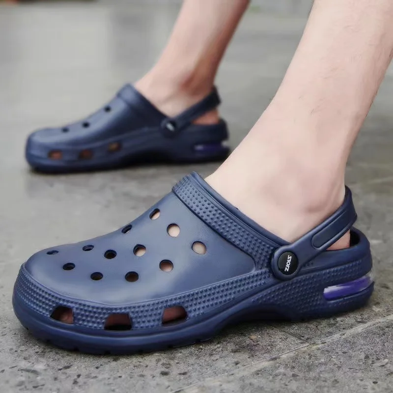 

Coslony Men Sandals garden clogs men Hole Shoes Couple Slippers Summer Breathable Lightweight Hollow Men Beach big size shoes