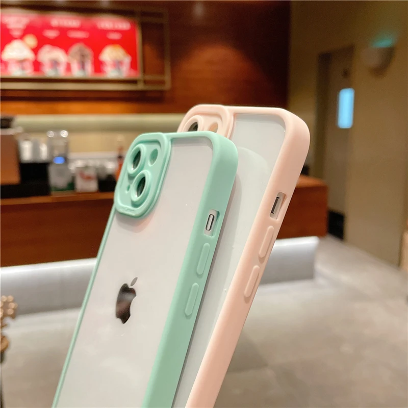 Чехол для телефона с камерой ярких цветов iPhone 13 12 11 Pro Max 7 8 Plus X XR XS SE 2020 прозрачный
