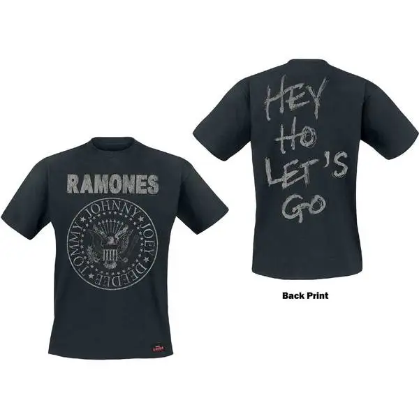 

Мужская черная футболка Ramones Seal Hey Ho (большая)