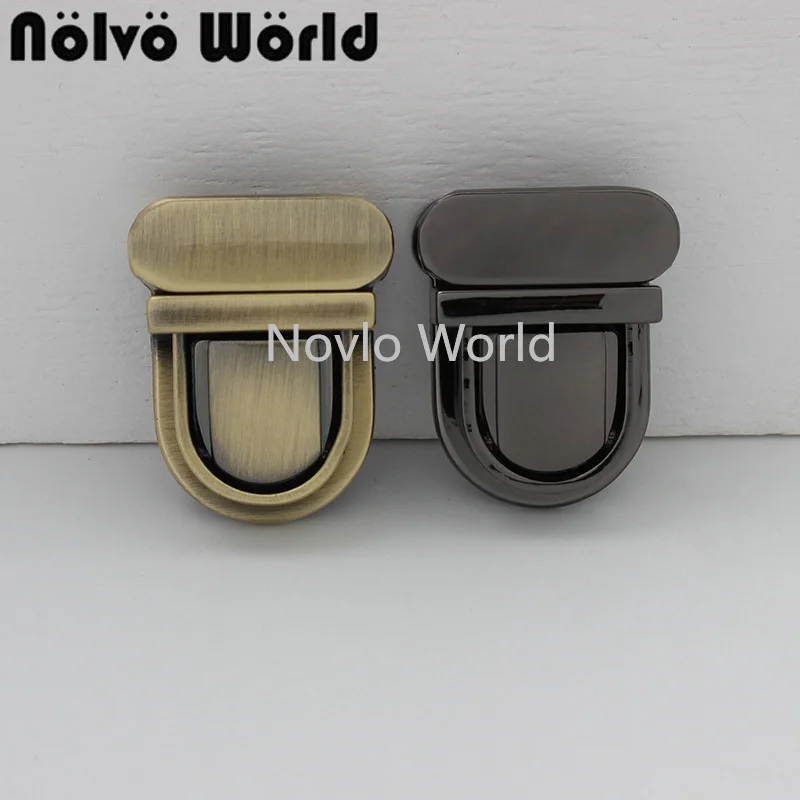 10-30 pieces 3 colors 32*26mm Multi-Purpose Tongue-shape Push Lock for Women bags Briefcase Purses Accessories