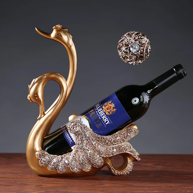 

Swan deer wine rack European-style home wine cabinet living room decoration porch TV cabinet storage desktop decorations