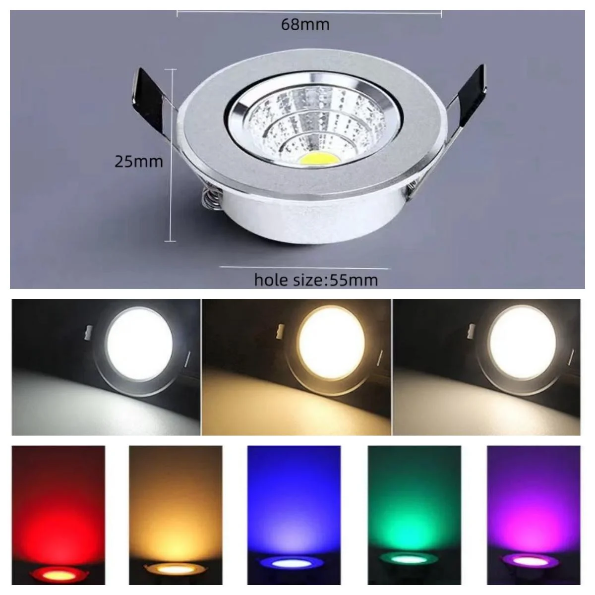 Алюминиевый светодиодный светильник с регулируемой яркостью 3 Вт AC110V 220V DC12V