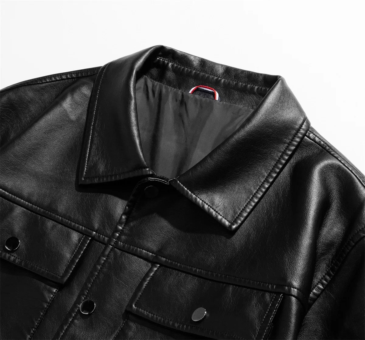 Новый мужской продукт 2024 повседневная мода куртка из искусственной кожи с