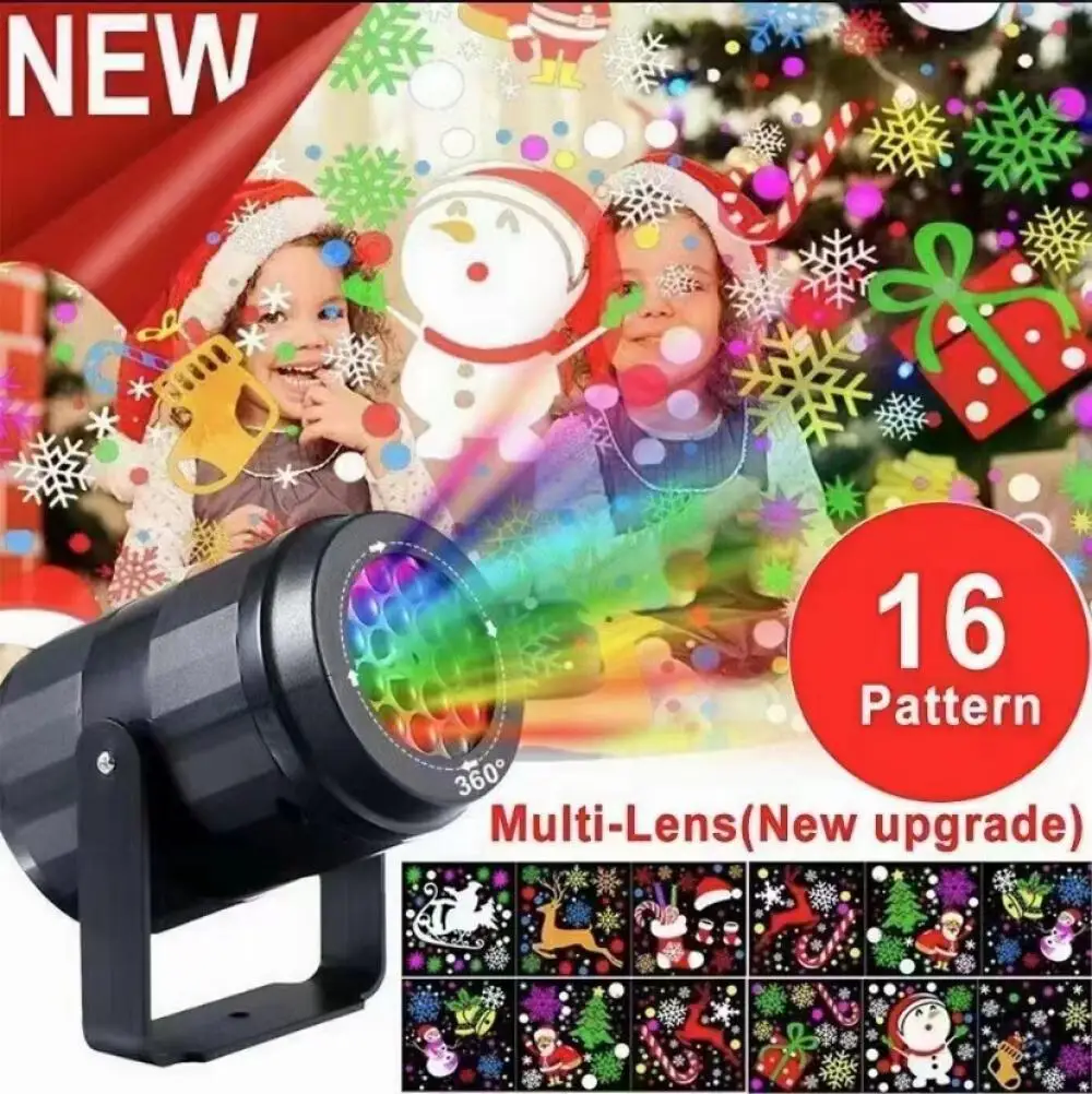 

Christmas Party Lights LED Laser Snowflake Projector 4W Stage Lights Rotating Xmas Pattern Holiday Lighting Outdoor Garden Decor