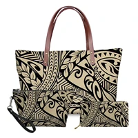 samoan tribal print%c2%a0hot selling handbag purse makeup bag set daily portable tote bags multifunctional bolso