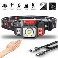 induction led headlamp with battery headlight rechargeable waterproof light camping tent lamp fishing light cycling headlights
