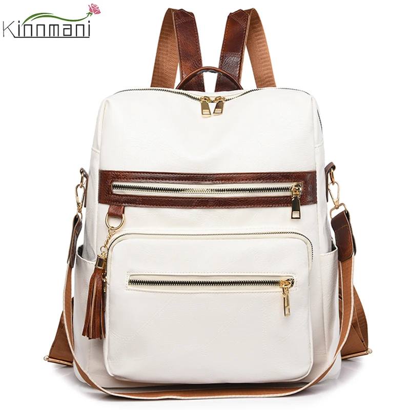 

Fashion Women PU Backpack Multifunctional High Quality Women Travel Backpack 2023 New Brand Simple Large-Capacity Girl Schoolbag