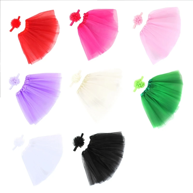 

Baby Costume Hairclip & Tutu Skirt Newborns Shower Photo Clothes Cosplay Outfits