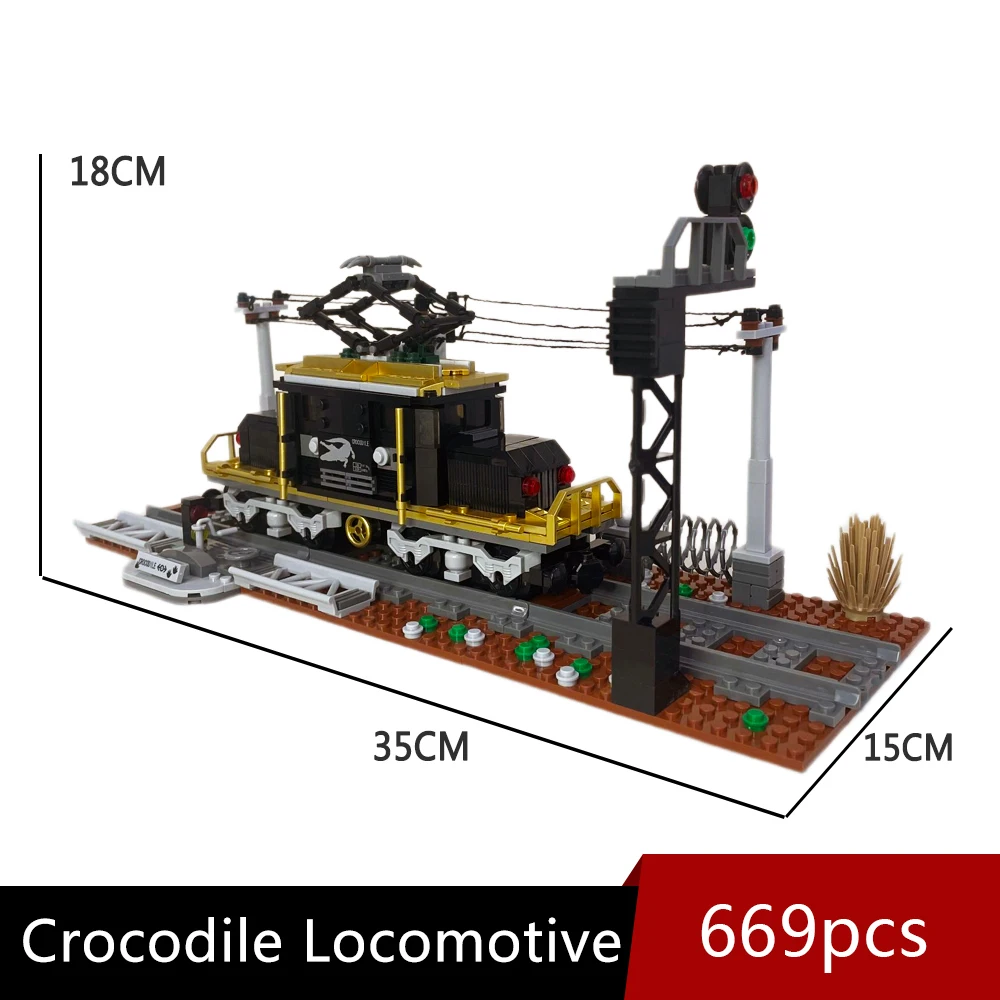 

Newest Crocodile Locomotive Steam Train Ideas Track Railway Express Brick Model Building Blocks Kids Toys Gift 669pcs Boys Gifts