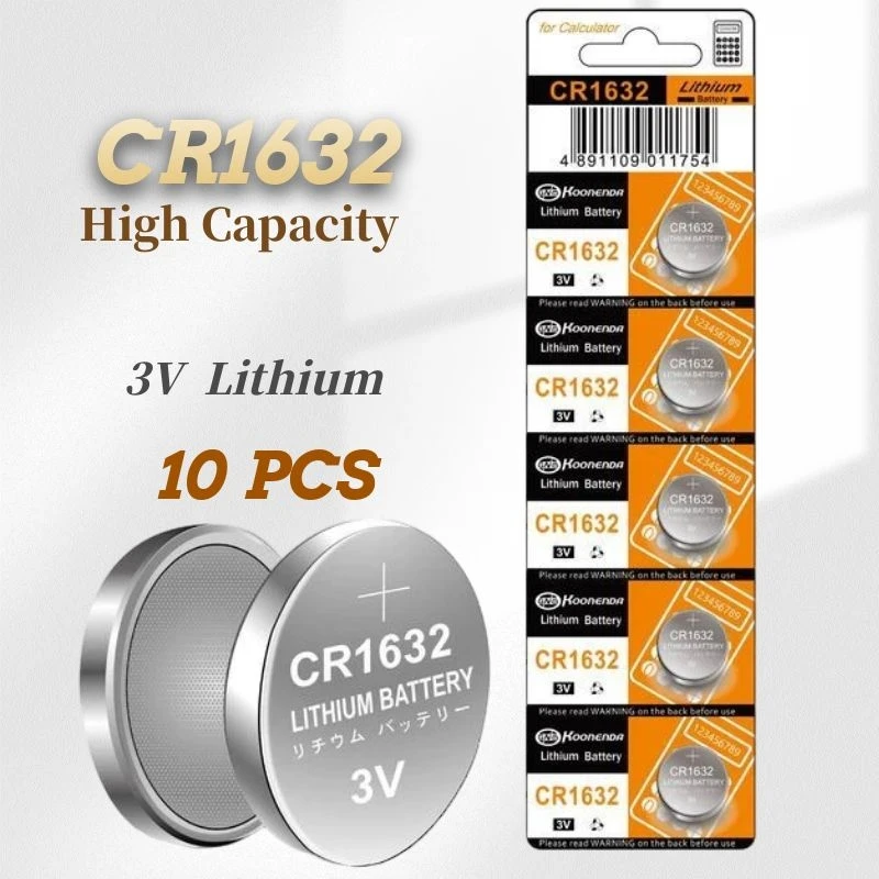

10PCS-50PCS 3V 120mAh CR1632 ECR1632 Lithium Cell Button Calculator Toy Medical CR1632 Button Battery for Watch Key Electronics
