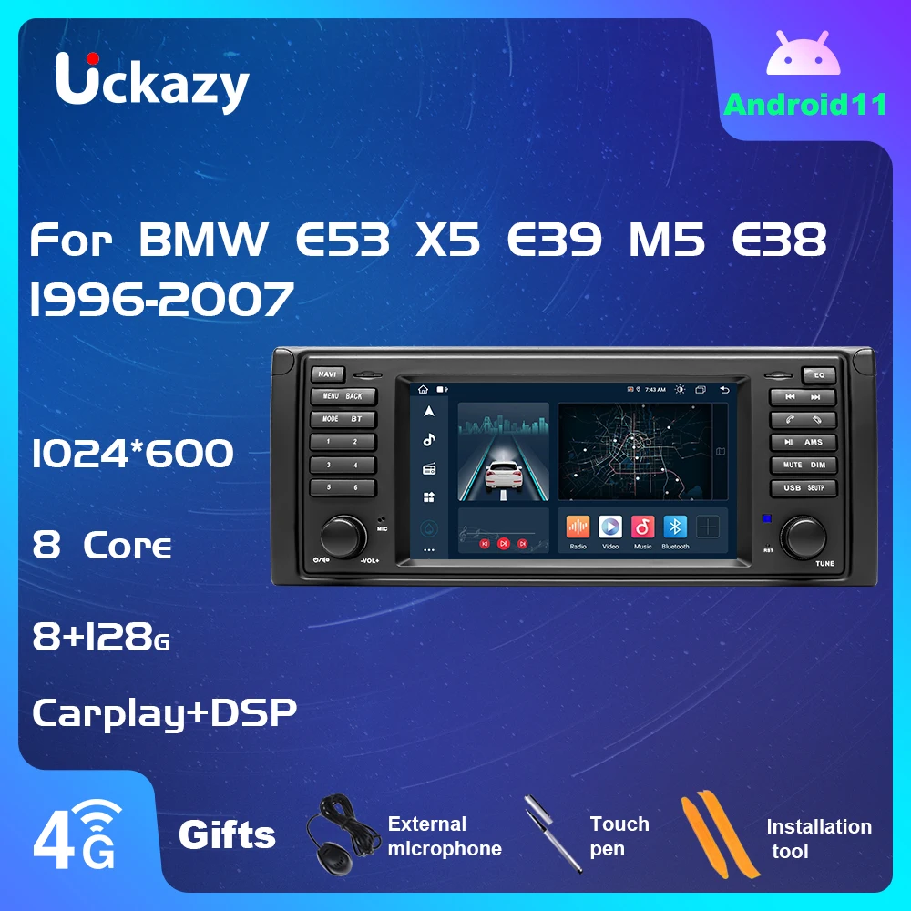 Автомагнитола Uckazy 2 din Android 11 для BMW X5 E53 E39 M5 1996-2003 мультимедиа стерео GPS-навигация