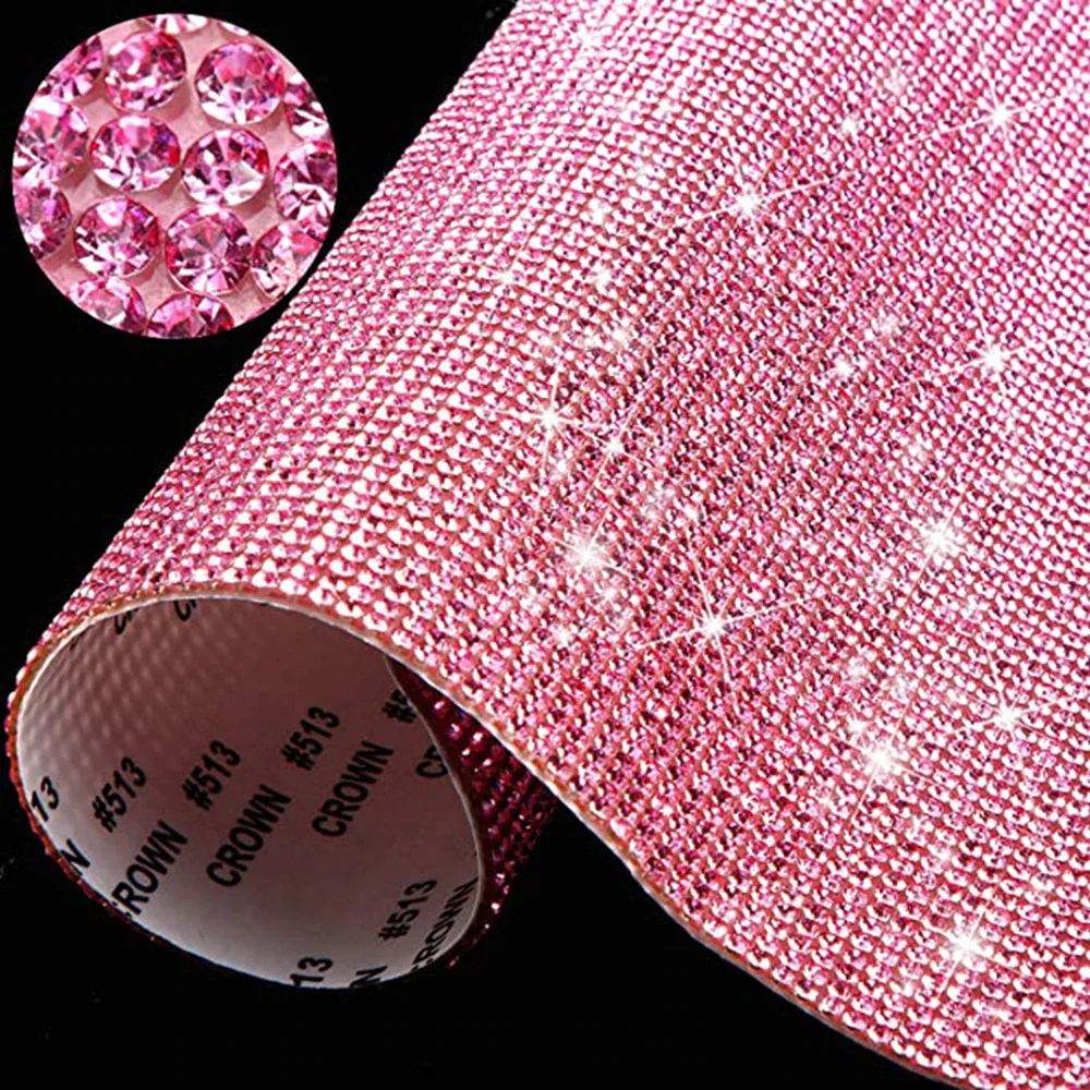 

Bling Rhinestone Crystal Sticker Decal Sheet Diy Car Accessories Double-sided Self-adhesive Car Tablet Decoration 24*20 Cm