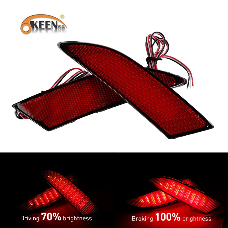 

OKEEN 2Pcs For Ford Focus 3 2011 2012 2013 2014 Sedan Hatchback LED Rear Bumper Reflector Light Braking Warning Lamp Auto