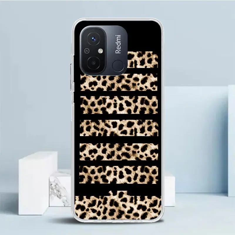 Чехол для телефона с леопардовым принтом Xiaomi Redmi 12C 12 10C 10 10A 9C 9A 9T 9 8 8A 7 7A 6 Pro 6A K20 K30 K40