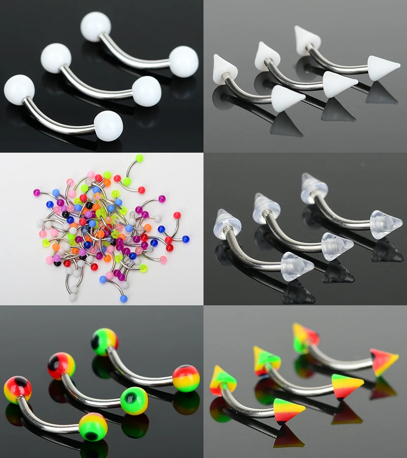 10 шт. модный Акриловый пирсинг для бровей Пирсинг языка змея глаз губ ювелирные