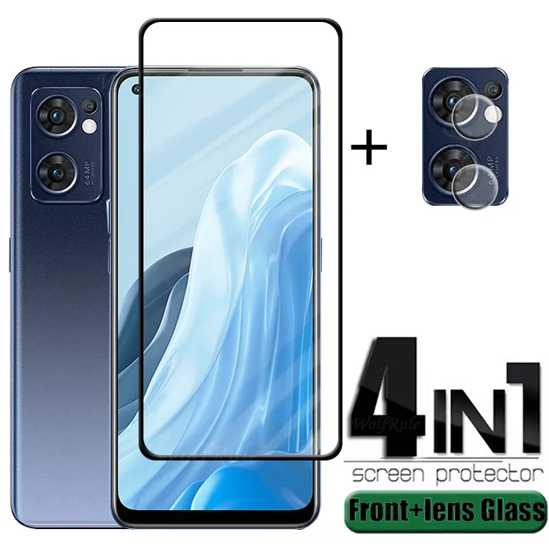 4-in-1 For Find X5 Lite Glass For OPPO Find X5 Lite Tempered Glass 9H HD Full Cover Screen Protector For Find X5 Lite Lens Glass