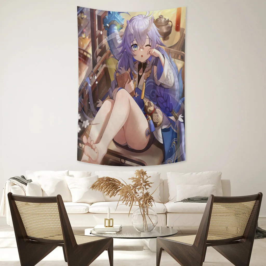 

Anime-Honkai-Star-Rail-Hanging Cloth Background Fabric Ins Girl Room Decoration Dormitory Bedroom Wall Bedspread Cloth tapestry