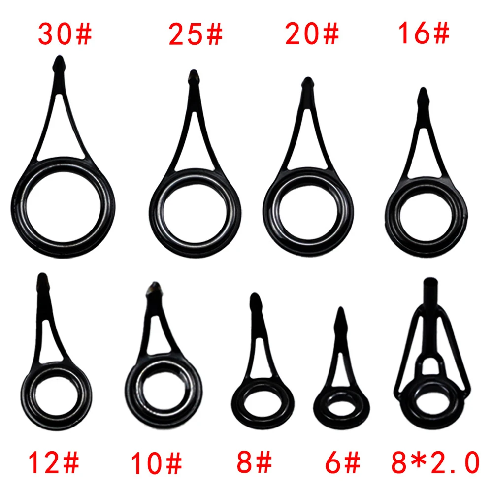 

Tip Rod Guides Outdoor DIY High Carbon Steel Parts Repair Replacement 1 Set Accessories Black Ice Fishing Rods